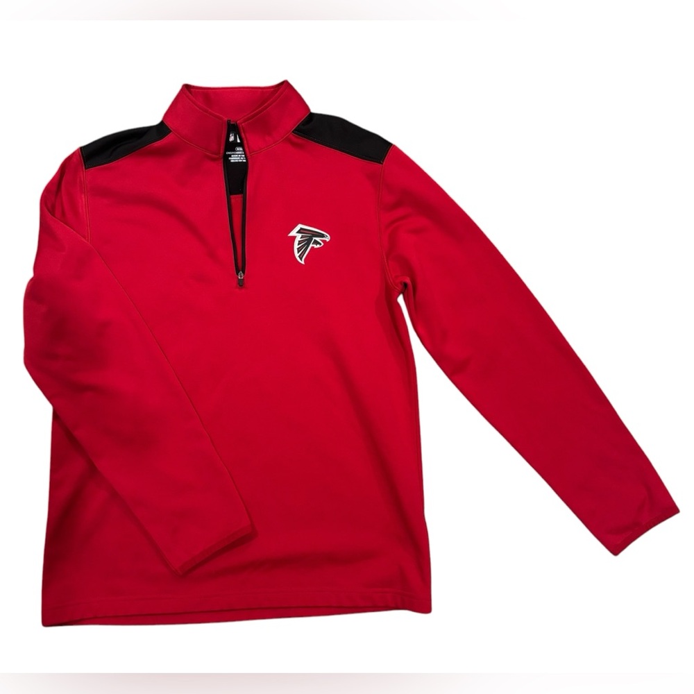 NFL Atlanta Falcons Men’s 1/4 Zipper Red/Black Pullover-size medium
